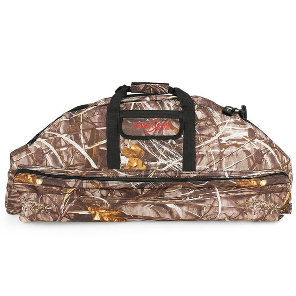 AMEYXGS Compound Bow Case, 95cm Options, Black & Camouflage, Waterproof Canvas, Handheld/Shoulder/Backpack, Large Capacity with Padded Protection