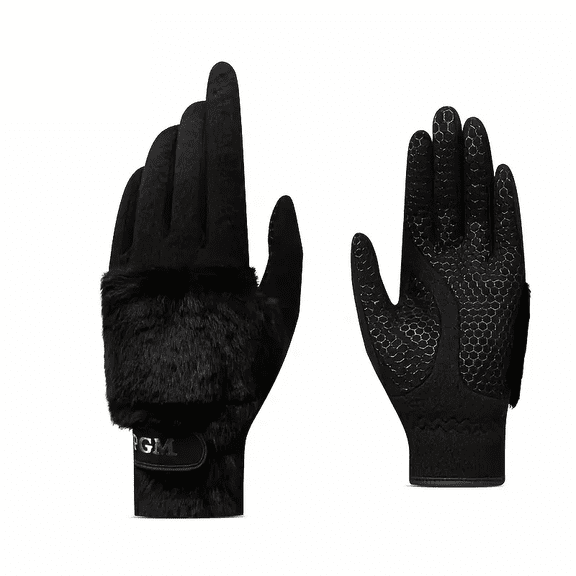 AMEYXGS Golf Imitation Rabbit Fur Gloves Palm-Grip Silicone Cold Weather Golfer Sport