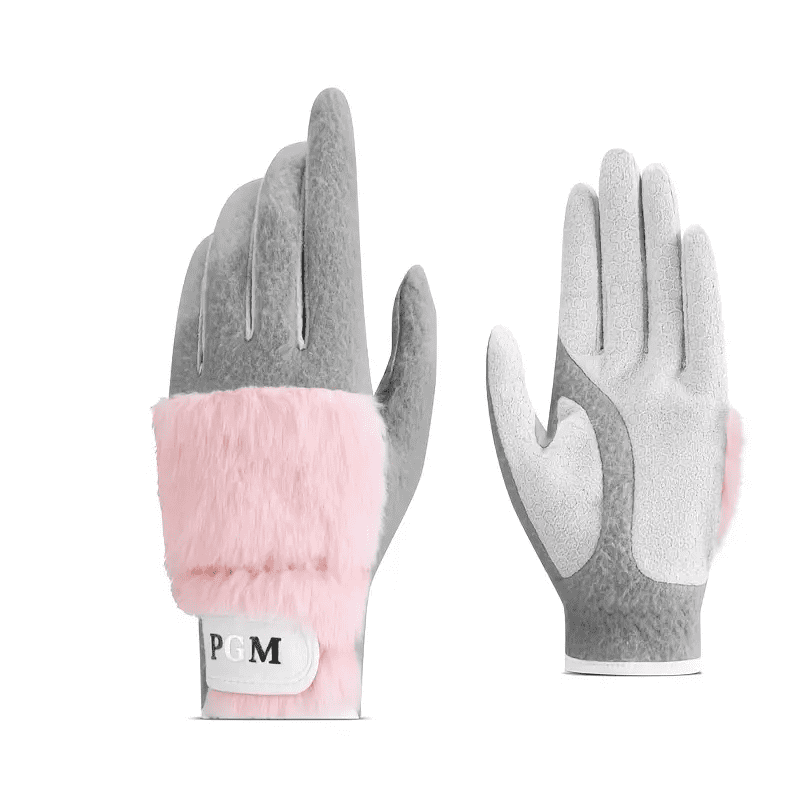 AMEYXGS Golf Imitation Rabbit Fur Gloves Palm-Grip Silicone Cold Weather Golfer Sport