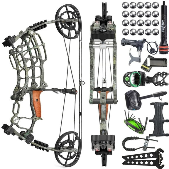 SHARROW Short Axis Compound Bow 30-70lb Set Dual-Use Steel Ball Arrow Archery Hunting RH LH