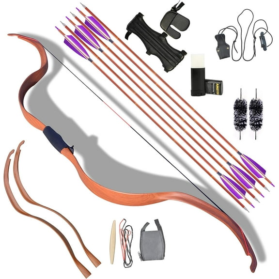 AMEYXGS Traditional Mongolian Horse Bow and Arrow Kit  for Archery Outdoor Hunting