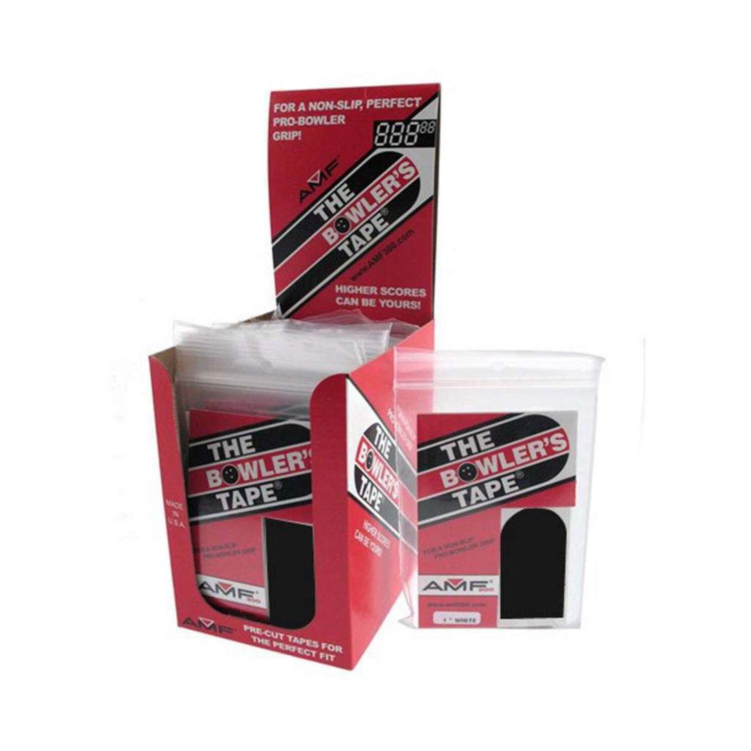 AMF Bowler's Tape Black 1 Inch - 500 Piece Bulk Pack For Customizing Bowling Ball Grip
