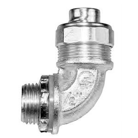 AMFI STR7590 Zinc Plated Malleable Iron 90 Degree Liquidtight Connector 1 Inch