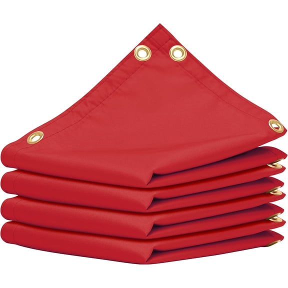 AMGO 10' x 10' Red Custom Size Waterproof Shade Cloth with Grommets - 90% Sunblock, Durable Mesh Fabric Tarp for Dog Kennel Cover, Fence Privacy Screen, Greenhouse, Coop & Pet Playpen