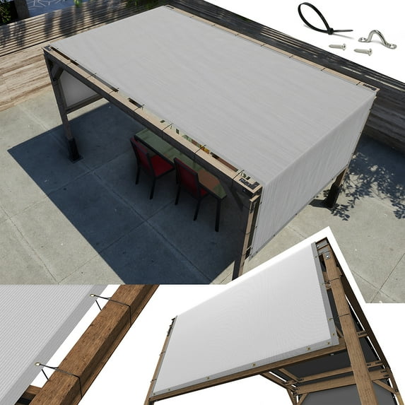 AMGO 11' x 24' Grey Pergola Sun Shade Canopy Replacement Cover UPF50, Commercial Grade 260 GSM Cloth for Outdoor Patio, Garden, Deck, Backyard (We Make Custom Size)