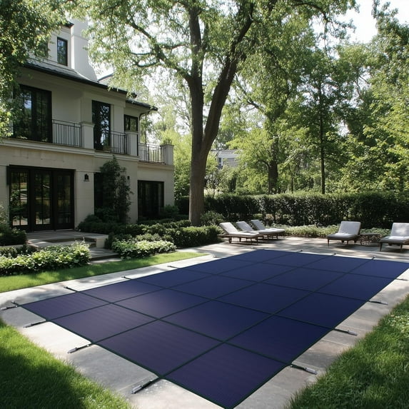 AMGO 16' x 32' Rectangle Blue Winter Pool Cover - Safety Heavy Duty, Waterproof, UV Resistant Design with Easy Installation - (We Make Custom Size)