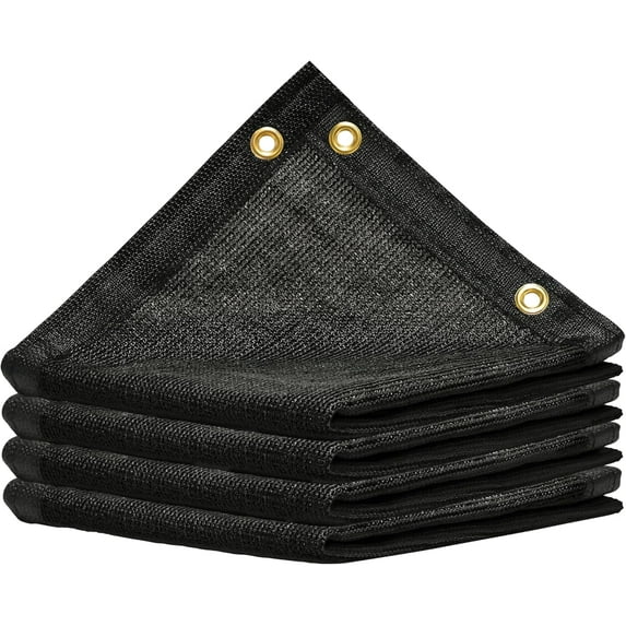 AMGO 2' x 12' Black Custom Size Shade Cloth with Grommets - 90% Sunblock, Durable Mesh Fabric Tarp for Dog Kennel Cover, Fence Privacy Screen, Blackhouse, Chicken Coop & Pet Playpen