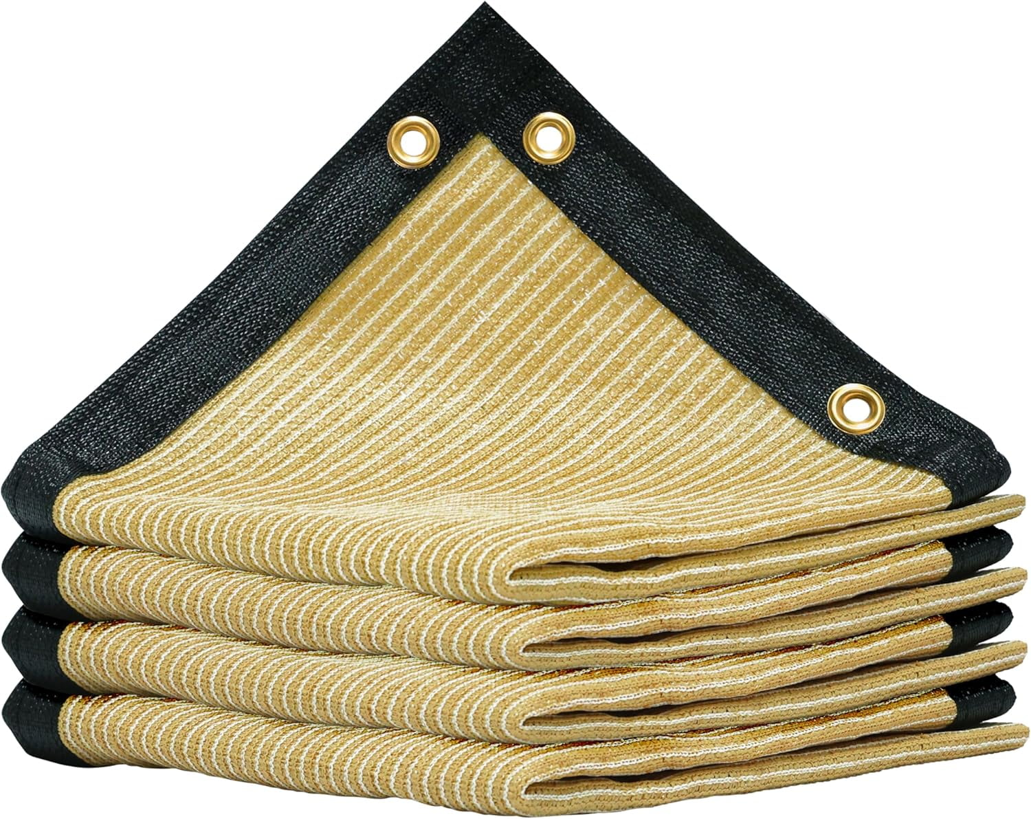 AMGO 2' x 13' Beige Custom Size Shade Cloth with Grommets - 90% Sunblock, Durable Mesh Fabric Tarp for Dog Kennel Cover, Fence Privacy Screen, Greenhouse, Chicken Coop & Pet Playpen