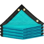 AMGO 2' x 2' Turquoise Custom Size Shade Cloth with Grommets - 90% Sunblock, Durable Mesh Fabric Tarp for Dog Kennel Cover, Fence Privacy Screen, Turquoisehouse, Chicken Coop & Pet Playpen