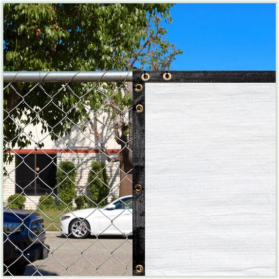 AMGO 3' x 4' White Custom Size Dog Kennel Shade Crate Cover Net 90% Sunblock Tarp with Grommets Outdoor & Fabric Cloth Mesh for Livestock Chicken Pet Run Playpen Cage Roof