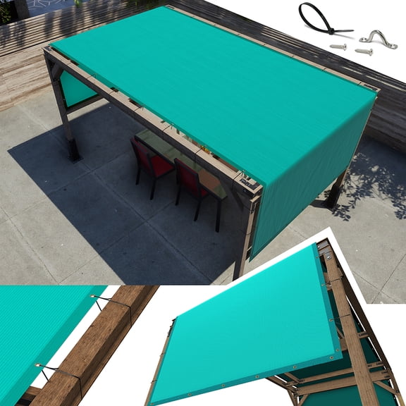 AMGO 4' x 4' Turquoise Pergola Sun Shade Canopy Replacement Cover UPF50, Commercial Grade 260 GSM Cloth for Outdoor Patio, Garden, Deck, Backyard (We Make Custom Size)