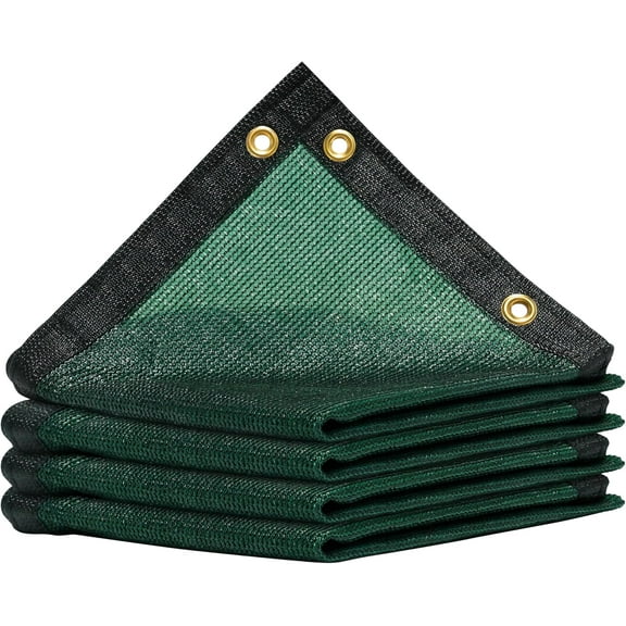 AMGO 8' x 22' Green Custom Size Shade Cloth with Grommets - 90% Sunblock, Durable Mesh Fabric Tarp for Dog Kennel Cover, Fence Privacy Screen, Greenhouse, Chicken Coop & Pet Playpen