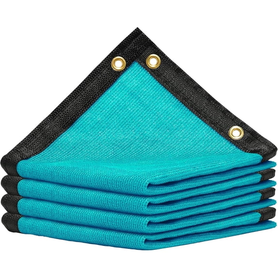 AMGO 9' x 16' Turquoise Custom Size Shade Cloth with Grommets - 90% Sunblock, Durable Mesh Fabric Tarp for Dog Kennel Cover, Fence Privacy Screen, Turquoisehouse, Chicken Coop & Pet Playpen