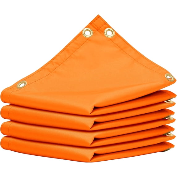 AMGO 9' x 21' Orange Custom Size Waterproof Shade Cloth with Grommets - 90% Sunblock, Durable Mesh Fabric Tarp for Dog Kennel Cover, Fence Privacy Screen, Greenhouse, Coop & Pet Playpen