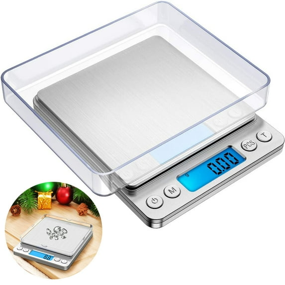 AMGRA Digital Kitchen Scale, 500g/ 0.01g Small Jewelry Scale, Food Scales Digital Weight Gram and Oz, Digital Gram Scale with LCD/Tare Function for Jewelry