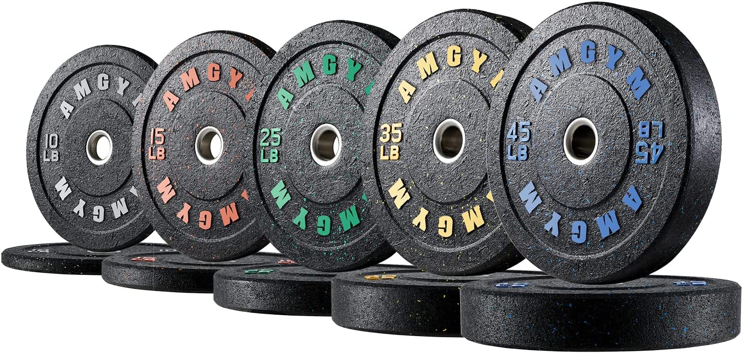 AMGYM Bumper Plates, 2Inch Olympic Weight Plates(260LB Set)