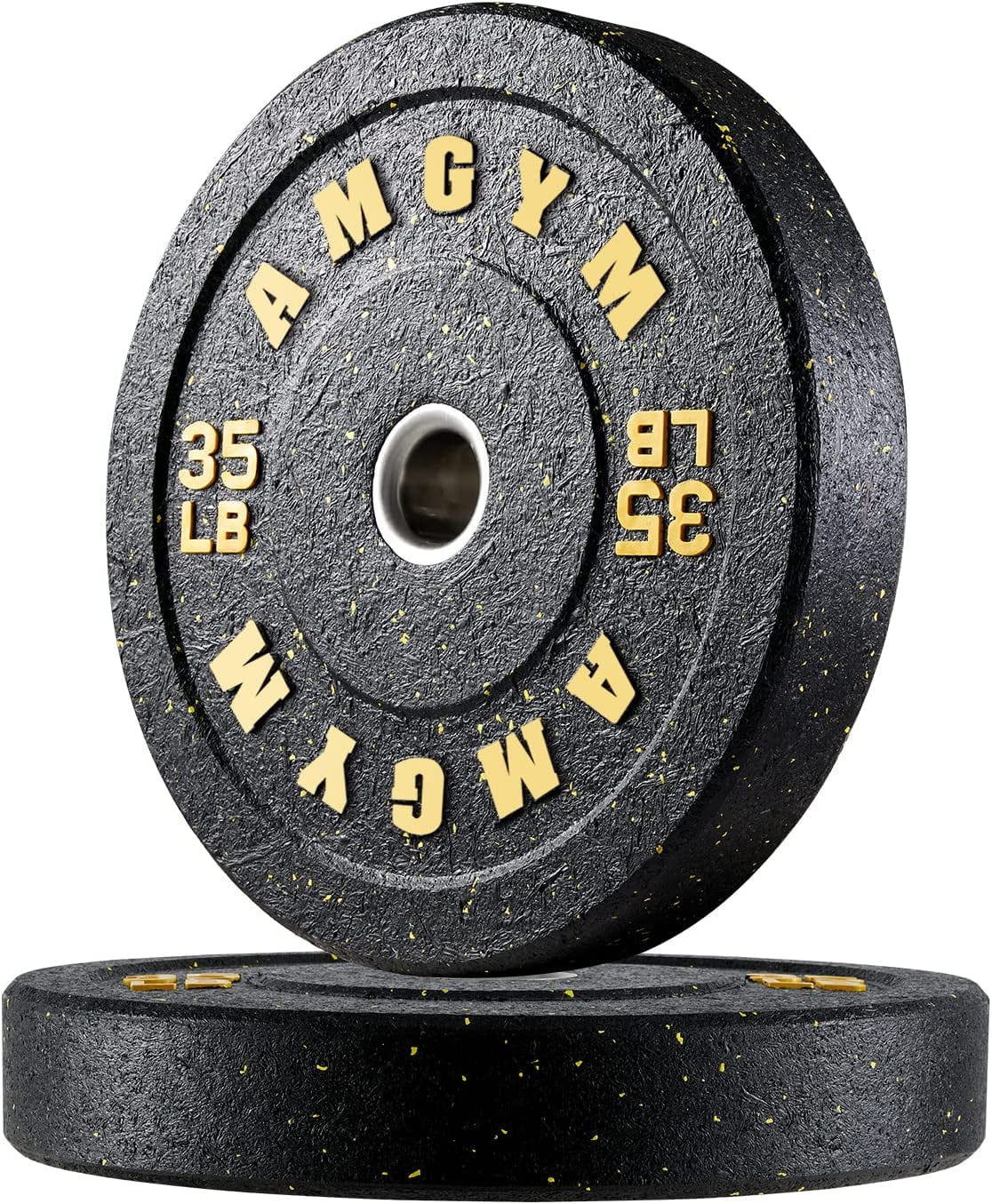 AMGYM Bumper Plates, 2Inch Olympic Weight Plates with Steel Insert for Weight Lifting and