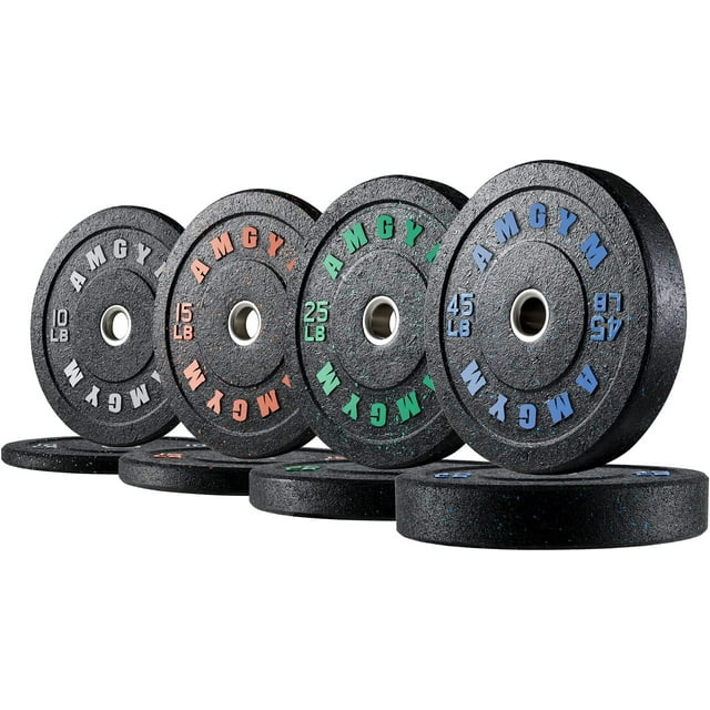 AMGYM Bumper Plates, 2Inch Olympic Weight Plates with Steel Insert for