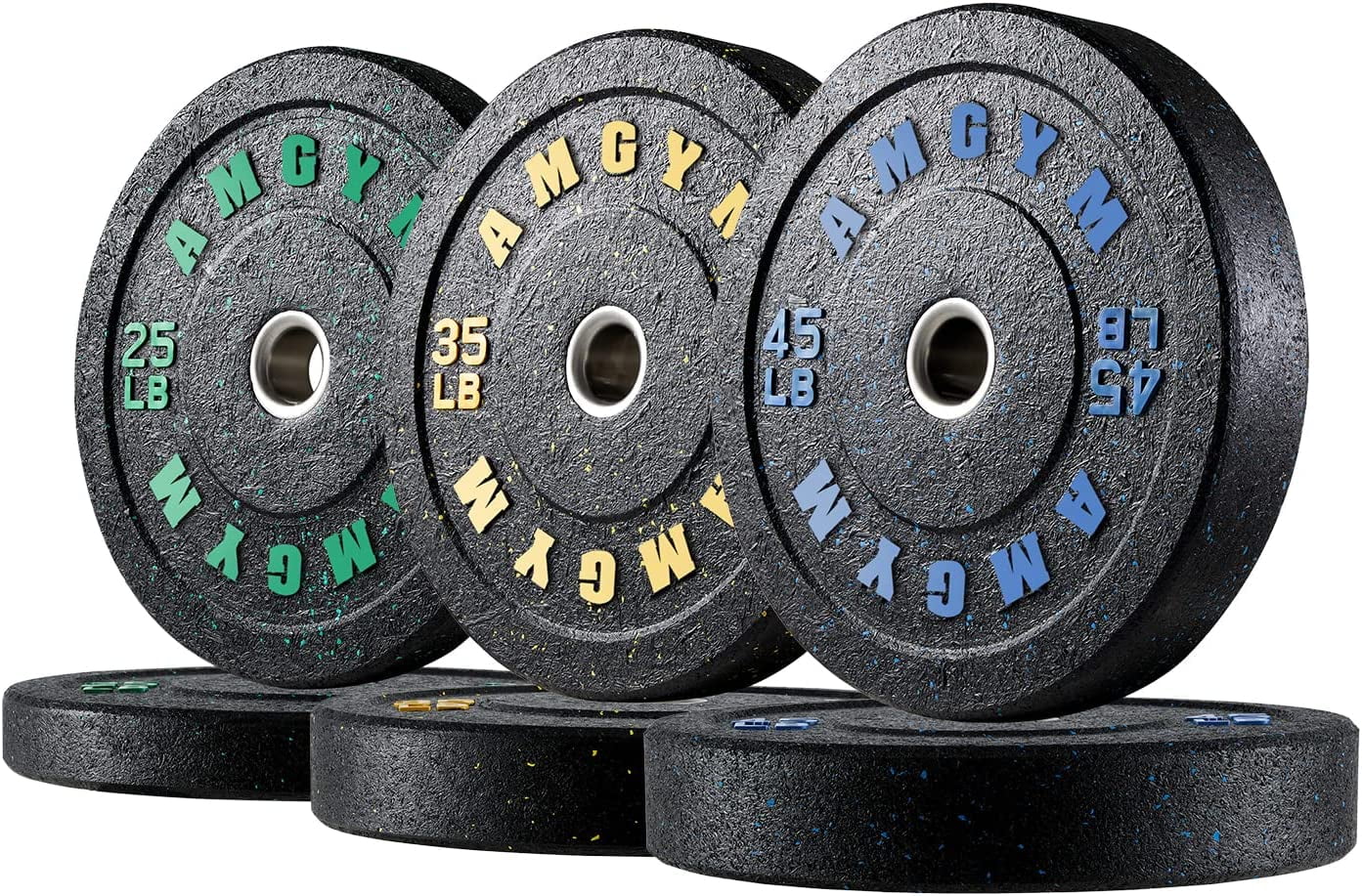 AMGYM Bumper Plates, 2Inch Olympic Weight Plates with Steel Insert for