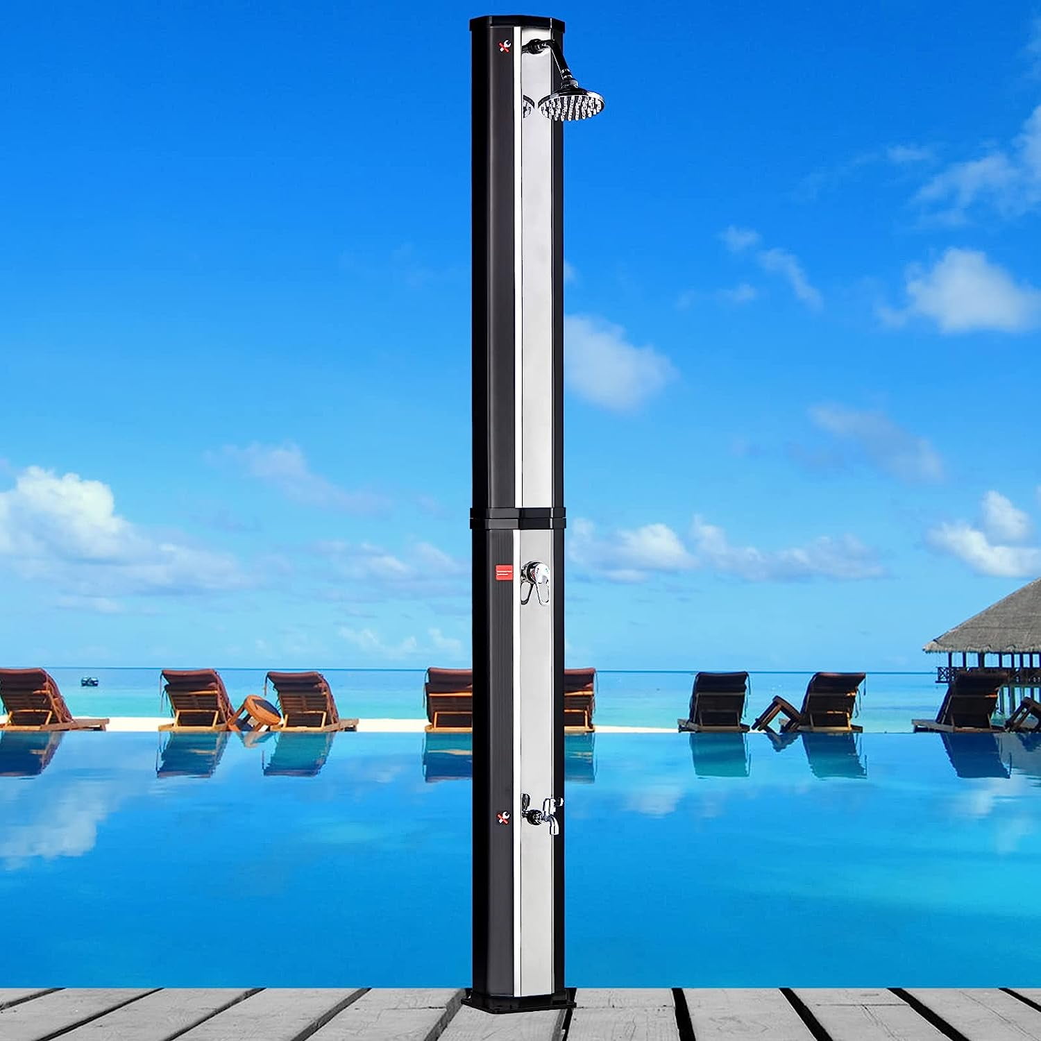 AMGYM Outdoor Solar Shower 16 Gallon Solar Heated Outdoor Shower with