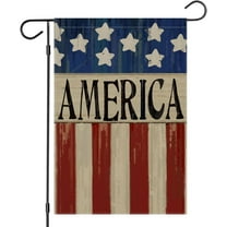 AMHNF 4th of July Garden Flag 12x18 inch Double Sided, Patriotic American Flag Yard Decoration,Small Seasonal Outdoor Decor for Summer Independence Day,Memorial Day,Veteran's Day