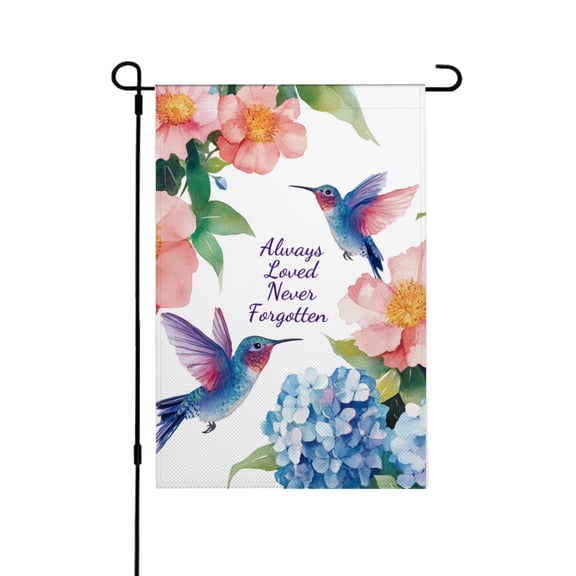 AMHNF Always Loved Never Forgotten Linen Garden Flag 12x18 inch, Memorial Day Independence Day Yard Flag for Spring Summer Home Outdoor Garden Decoration