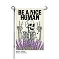 thumbnail image 1 of AMHNF Be A Nice Human Skeleton Linen Garden Flag for Spring Summer Home Outdoor Garden Yard Door Decor 12x18 inch, 1 of 5