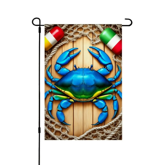 AMHNF Blue Crab Garden Flag for Spring Summer Home Outdoor Garden Yard Door Decor 12x18 inch