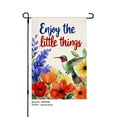 thumbnail image 1 of AMHNF Enjoy the Little Things Linen Garden Flag with Hummingbird and Flowers for Spring Summer Home Outdoor Garden Yard Door Decor 12x18 inch, 1 of 5