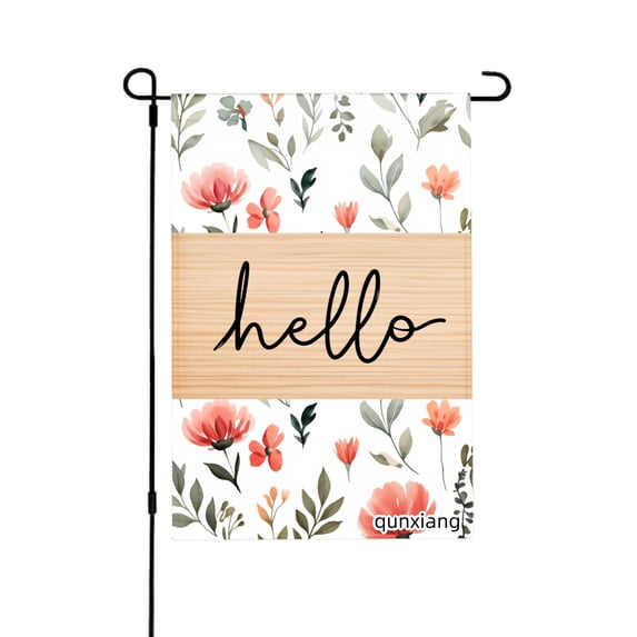 AMHNF Floral Hello Garden Flag For Home Outdoor Garden Yard Decor 12x18 inch