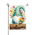 thumbnail image 1 of AMHNF Garden Gnome With Flowers Welcome Sign Garden Flag For Home Outdoor Garden Yard Decor 12x18 inch, 1 of 5