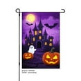 thumbnail image 1 of AMHNF Halloween Castle with Ghost and Pumpkins Linen Garden Flag for Halloween Home Outdoor Garden Yard Decor 12x18 inch, 1 of 5