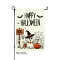 thumbnail image 1 of AMHNF Happy Halloween Boo Ghosts with Pumpkins Linen Garden Flag for Halloween Home Outdoor Garden Yard Decor 12x18 inch, 1 of 5