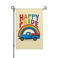 thumbnail image 1 of AMHNF Happy Pride Rainbow Truck Linen Garden Flag 12x18 inch, LGBTQ Pride Month Yard Flag for Spring Summer Home Outdoor Garden Decoration, 1 of 5