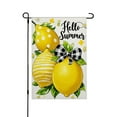 thumbnail image 1 of AMHNF Hello Summer Linen Garden Flag with Vibrant Lemon Design and Black White Bow for Spring Summer Home Outdoor Garden Yard Door Decor 12x18 inch, 1 of 5