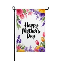 AMHNF Linen Garden Flag for Mother's Day Spring Summer Home Outdoor Garden Yard Door Decor 12x18 inch
