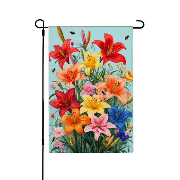 AMHNF Linen Garden Flag for Spring Summer Home Outdoor Garden Yard Door Decor 12x18 inch
