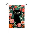 thumbnail image 1 of AMHNF Linen Garden Flag with Black Cat and Flowers for Spring Summer Home Outdoor Garden Yard Door Decor 12x18 inch, 1 of 5