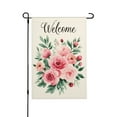 thumbnail image 1 of AMHNF Linen Garden Flag with Floral Welcome Design for Spring Summer Home Outdoor Garden Yard Door Decor 12x18 inch, 1 of 5