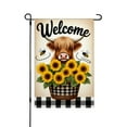 thumbnail image 1 of AMHNF Linen Garden Flag with Highland Cow and Sunflowers for Spring Summer Home Outdoor Garden Yard Door Decor 12x18 inch, 1 of 5