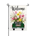 thumbnail image 1 of AMHNF Linen Garden Flag with Spring Flowers in Truck Bed for Spring Summer Home Outdoor Garden Yard Door Decor 12x18 inch, 1 of 5