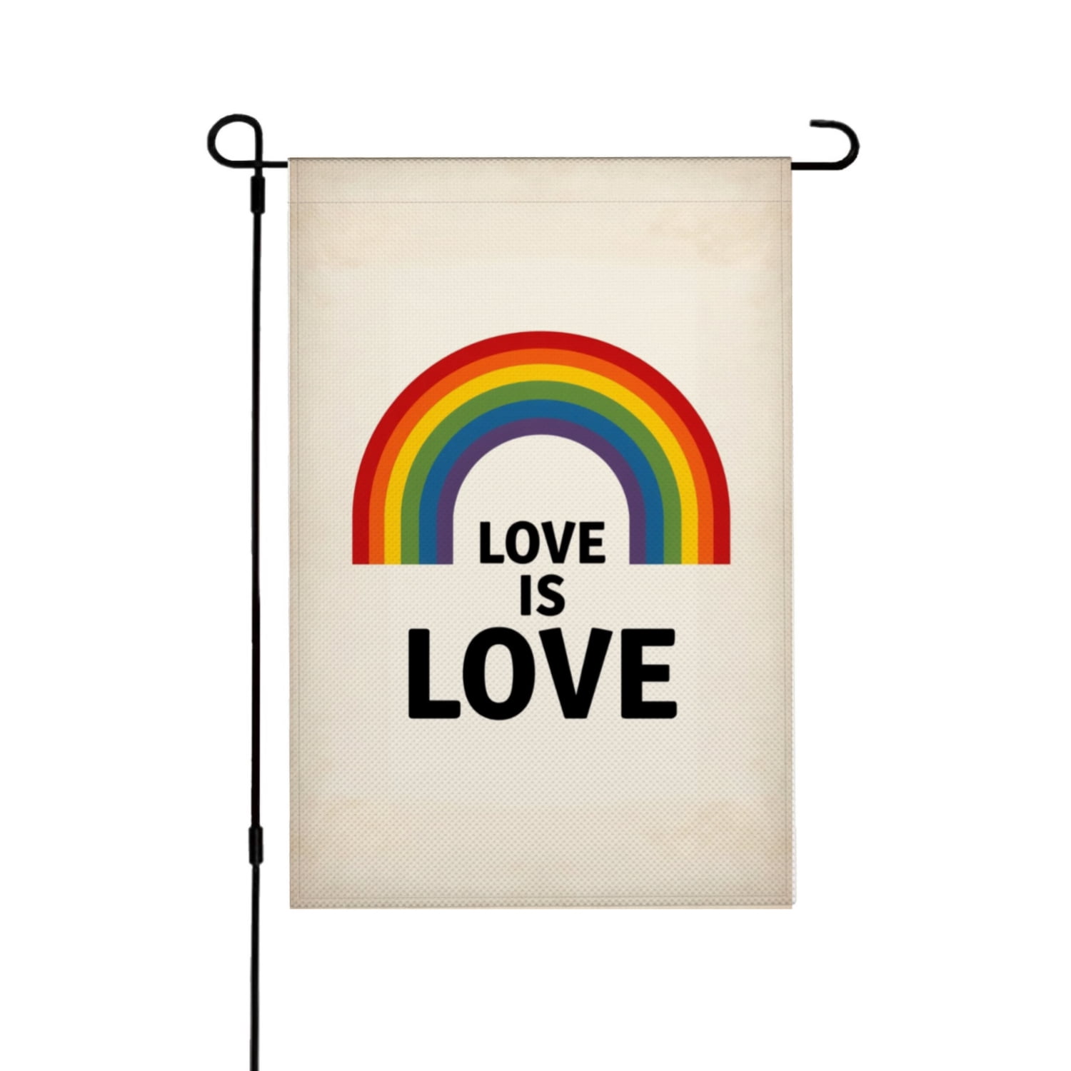 AMHNF Love is Love Rainbow Linen Garden Flag 12x18 inch, LGBTQ Pride ...