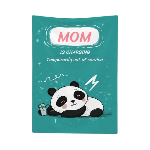 AMHNF Mother's Day Gift Soft Flannel Blanket 50x60 inch with Cute Panda Design for Home Bedroom Sofa Nap