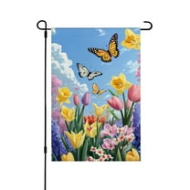 AMHNF Spring Summer Garden Flag 12x18 inch for Home Outdoor Garden Decoration - Linen Garden Flag 12x18 inch for Spring Summer Home Outdoor Garden Decoration