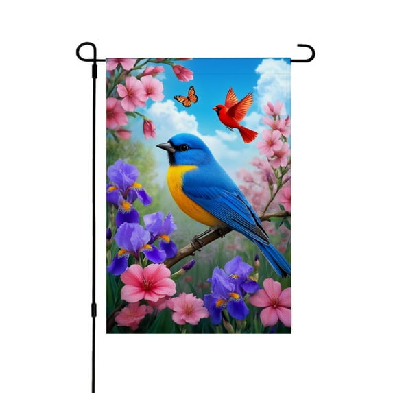 AMHNF Spring Summer Garden Flag, Linen, for Spring Summer Home Outdoor Garden Yard Door Decor 12x18 inch