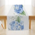 thumbnail image 1 of Amarainy Spring and Summer Kitchen Table Runner with Blue Hydrangea Floral Print - 100% Linen for Dining Table and Living Room Decor - 13x72 inch, 1 of 5