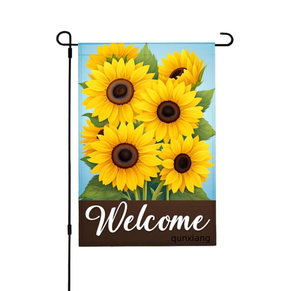 AMHNF Sunflower Welcome Garden Flag For Home Outdoor Garden Yard Decor 12x18 inch
