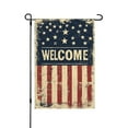 thumbnail image 1 of AMHNF Vintage American Flag Welcome Linen Garden Flag 12x18 inch, Memorial Day Independence Day Yard Flag for Spring Summer Home Outdoor Garden Decoration, 1 of 5