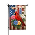 thumbnail image 1 of AMHNF Welcome American Flag Cardinal Flowers Garden Flag For Home Outdoor Garden Yard Decor 12x18 inch, 1 of 5