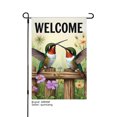 thumbnail image 1 of AMHNF Welcome Hummingbirds Linen Garden Flag for Spring Summer Home Outdoor Garden Yard Door Decor 12x18 inch, 1 of 5